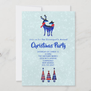 Noordse Kerst Rendier Paar Feest Kaart
