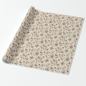Noordse Kerst Rosemaling Cadeaupapier (Uitgerold)