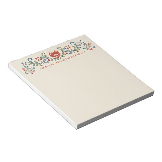 Noordse Kerst Rosemaling Notitieblok (Schuin)