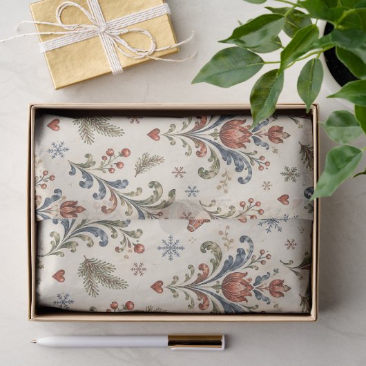 Noordse Kerst Rosemaling Tissuepapier (Geschenk)