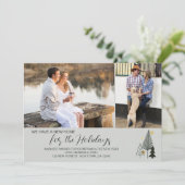 Noordse kerstbomen 2 Foto Nieuw adres Feestdagenkaart (Staand voorkant)