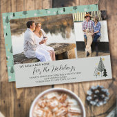 Noordse kerstbomen 2 Foto Nieuw adres Feestdagenkaart