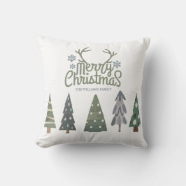 Noordse kerstbomen Antlers Merry Kerstmis Kussen