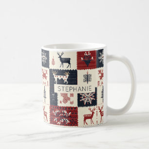 noordse kerstbrei   Rendieren en sneeuwvlokken Koffiemok