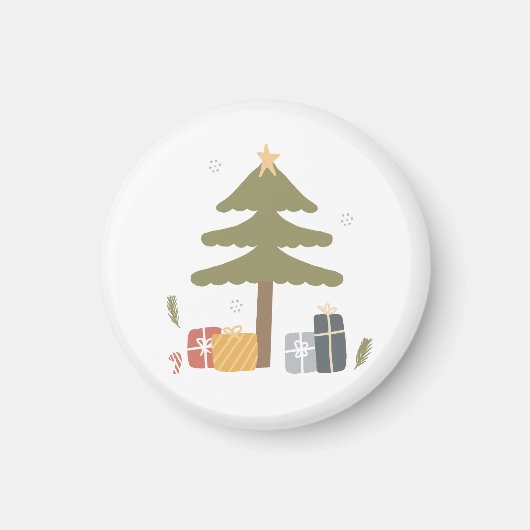 Noordse kerstfeest Scandi kerstboom Magneet (Voorkant)