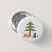 Noordse kerstfeest Scandi kerstboom Ronde Button 3,2 Cm (Voorkant /achterkant)