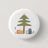 Noordse kerstfeest Scandi kerstboom Ronde Button 3,2 Cm (Voorkant)