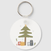 Noordse kerstfeest Scandi kerstboom Sleutelhanger (Voorkant)