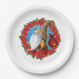 Noordse Kerstkabouter Papieren Bordje