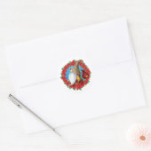Noordse Kerstkabouter Ronde Sticker (Envelop)