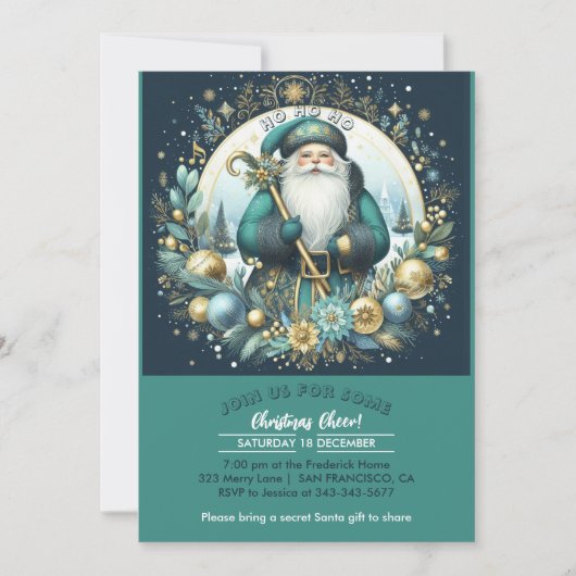 Noordse Kerstman Ho Ho Ho Snowy Christmas Cheer Pa Kaart (Voorkant)