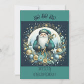 Noordse Kerstman Ho Ho Ho Snowy Christmas Cheer Pa Kaart (Achterkant)