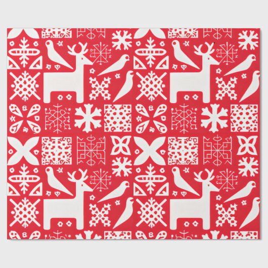 Noordse Kerstmis Cadeaupapier (Vlak)