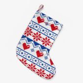 Noordse Kerstmis in rood en blauw Kleine Kerstsok (Voorkant (Hangend))