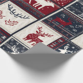noordse kerstpatchwork | gebreid rendier cadeaupapier (Hoek)