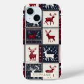 noordse kerstpatchwork | gebreid rendier Case-Mate iPhone case (Achterkant)