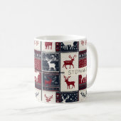 noordse kerstpatchwork | gebreid rendier koffiemok (Voorkant rechts)
