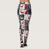noordse kerstpatchwork | gebreid rendier leggings (Achterkant)