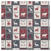 noordse kerstpatchwork | gebreid rendier stof (Swatch)