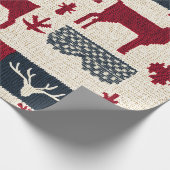 noordse kerstpatchwork | Gebreide rendieren (2) Cadeaupapier (Hoek)