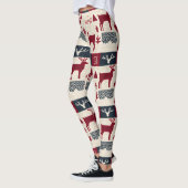 noordse kerstpatchwork | Gebreide rendieren (2) Leggings (Links)