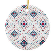 Noordse kerstpatronen, sneeuwvlokken en rendieren