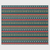 Noordse kerstpatroon cadeaupapier (Vlak)