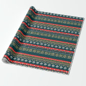 Noordse kerstpatroon cadeaupapier (Uitgerold)