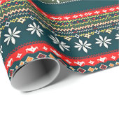 Noordse kerstpatroon cadeaupapier (Rol Hoek)