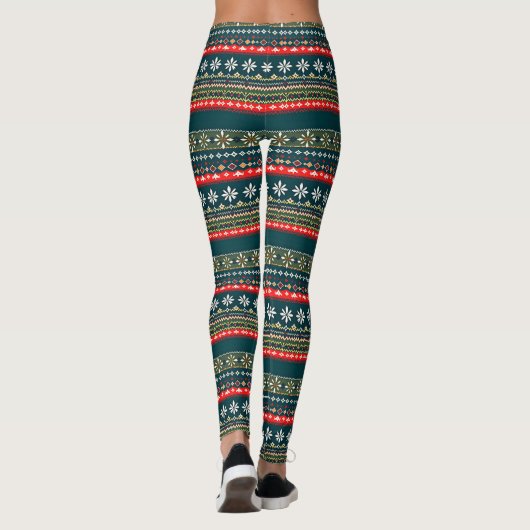 Noordse kerstpatroon leggings (Achterkant)