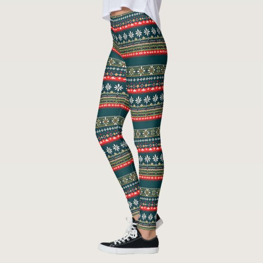 Noordse kerstpatroon leggings (Links)