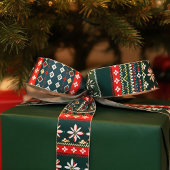 Noordse kerstpatroon satijnen lint