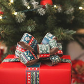 Noordse kerstpatroon satijnen lint