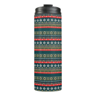 Noordse kerstpatroon thermosbeker