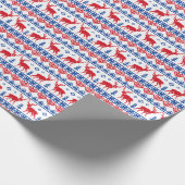 Noordse kerstrendierpatroonpatronen cadeaupapier (Hoek)