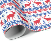 Noordse kerstrendierpatroonpatronen cadeaupapier (Rol Hoek)