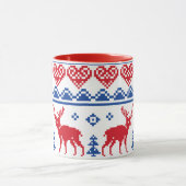 Noordse kerstrendierpatroonpatronen mok (Midden)