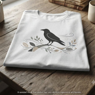 Noordse Kraai Kunst Minimalistische Vogel Natuur L Tri-Blend Shirt