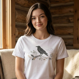 Noordse Kraai Kunst Natuurliefhebber Betekenisvol Tri-Blend Shirt