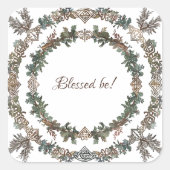 Noordse krans vierkante sticker (Voorkant)