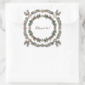 Noordse krans vierkante sticker (Tas)