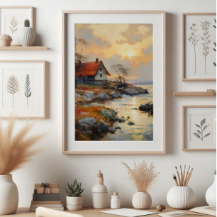Noordse kust-impressionisme foto afdruk