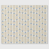 Noordse laurier bloemstreeppatroon cadeaupapier (Vlak)