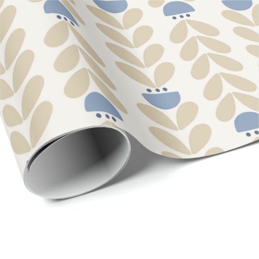 Noordse laurier bloemstreeppatroon cadeaupapier (Rol Hoek)