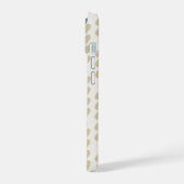 Noordse laurier bloemstreeppatroon iPhone 15 case (Linkerkant)
