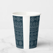 Noordse lelijke trui met blauwe xmas sneeuw papieren bekers (Links)