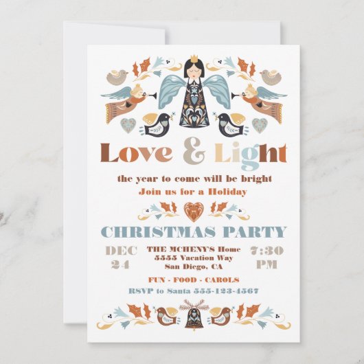 Noordse liefde en lichte feestdag kerstfeest kaart (Voorkant)