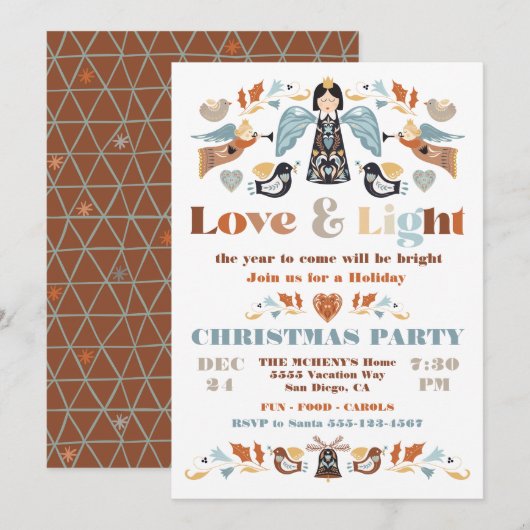 Noordse liefde en lichte feestdag kerstfeest kaart (Voorkant / Achterkant)