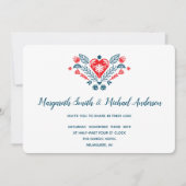 Noordse liefde in rood en blauw | Weddenschap Kaart (Voorkant)