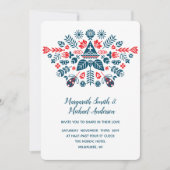 Noordse liefde in rood en blauw | Weddenschap Kaart (Voorkant)